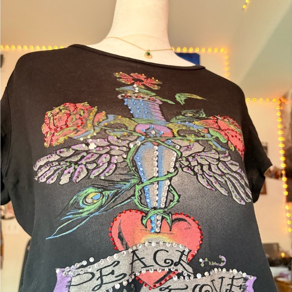 Graphic Rhinestone Crop top - Picture 4 of 6